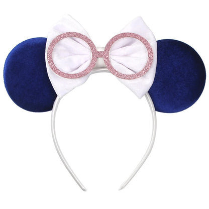 Diadema de orejas de Mickey Mouse de Lilo & Stitch – Lazo de lentejuelas de 5" Accesorio para el cabello de dibujos animados para mujeres y niñas | Diadema para fiestas y festivales