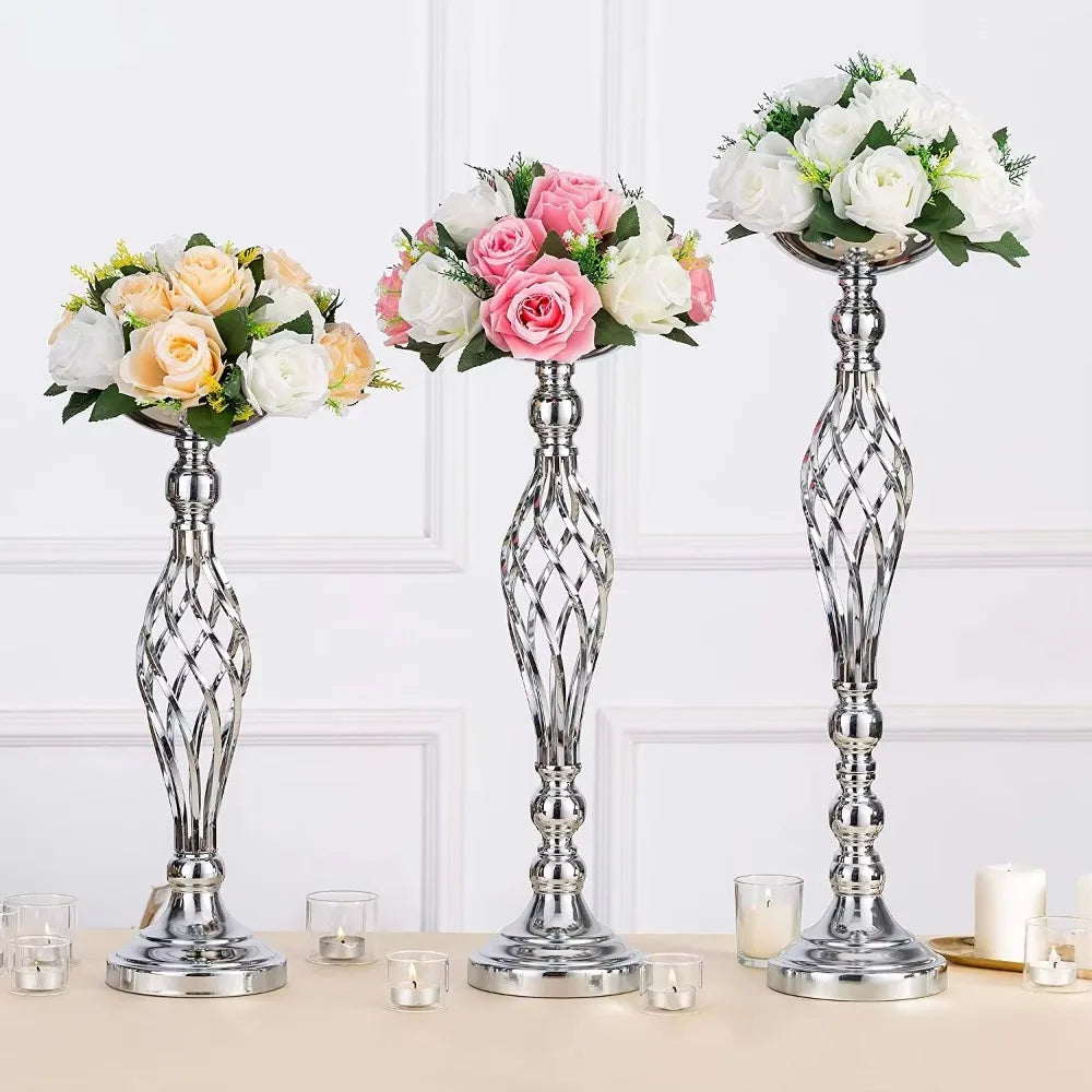 Gold Iron Candle Holder Vase – Twisted Path Table Centerpiece for Wedding Flowers, Home Decor, Wedding Props & Table Arrangements