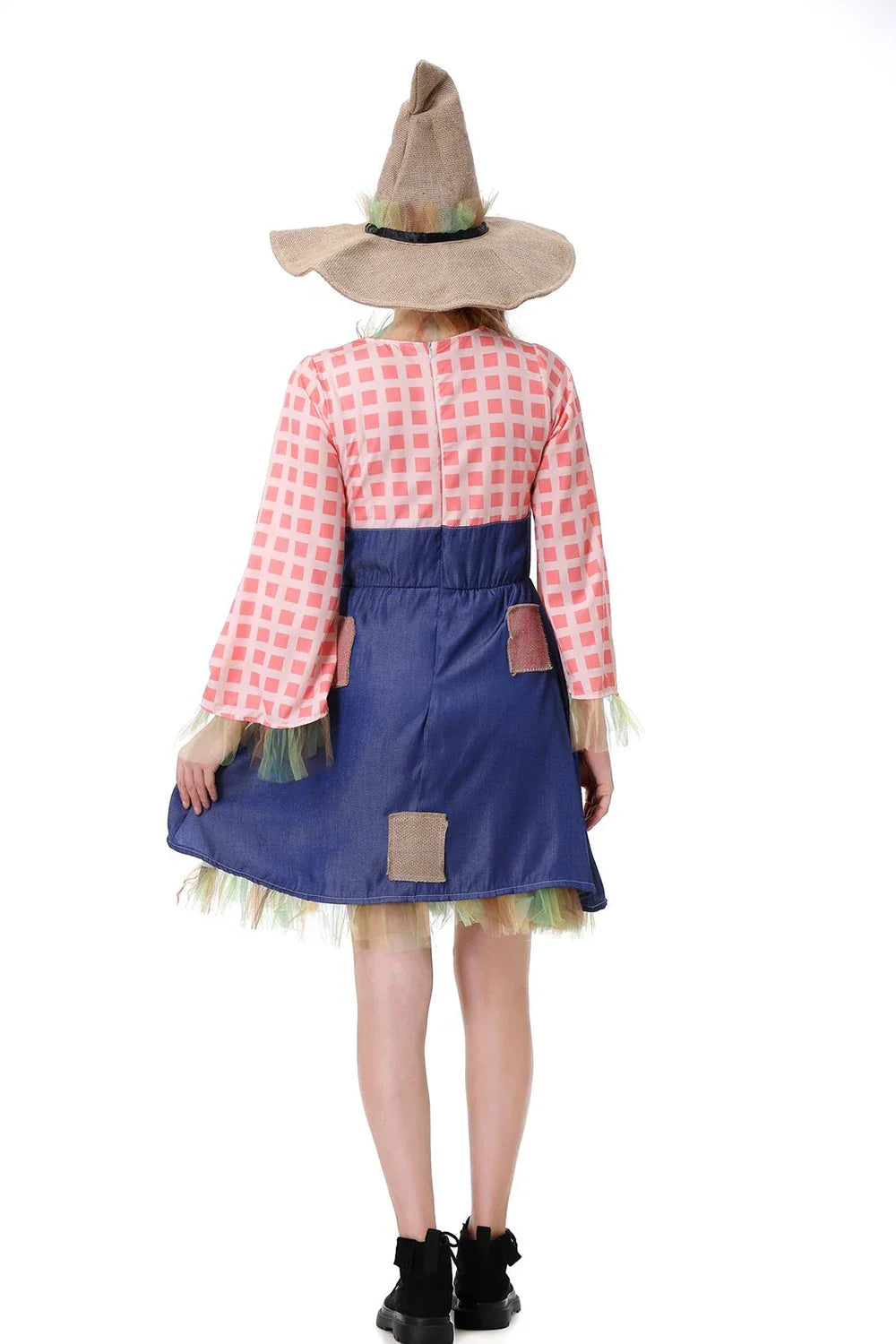 Parent-Child Pioneer Girl Cosplay Costume – Colonial Floral Village Dress with Hat for Kids Halloween, Carnival & Dress-Up Role Play