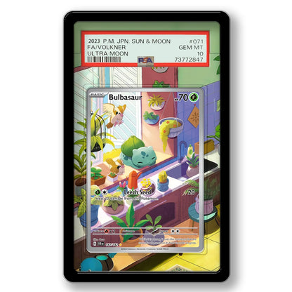 Pokémon Extended Art Card Display Case – Charizard & Venusaur PSA Acrylic Display Stand for Trading Card Collections