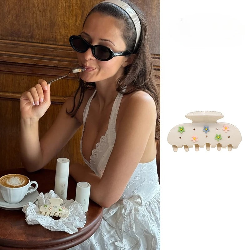 Pinzas para el pelo de cereza bonitas – Pinzas para el pelo de acetato con diamantes de imitación de frutas, flores y mariposas para mujeres y niñas | Accesorios para el pelo de moda Kawaii