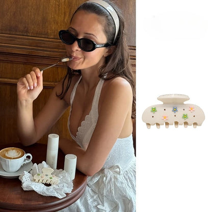 Pinzas para el pelo de cereza bonitas – Pinzas para el pelo de acetato con diamantes de imitación de frutas, flores y mariposas para mujeres y niñas | Accesorios para el pelo de moda Kawaii