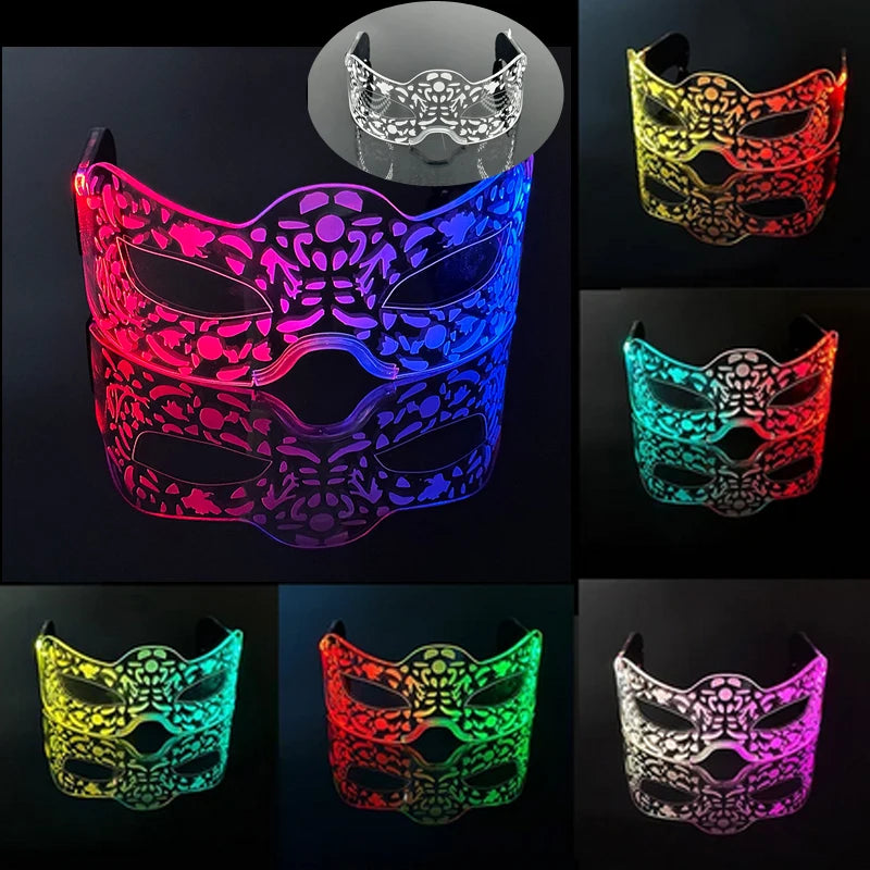 LED Luminous Party Glasses – Futuristic Rainbow Space & Robot Rave Goggles with Star Lights for Concerts, DJ Events, Masquerade & Y2K Parties