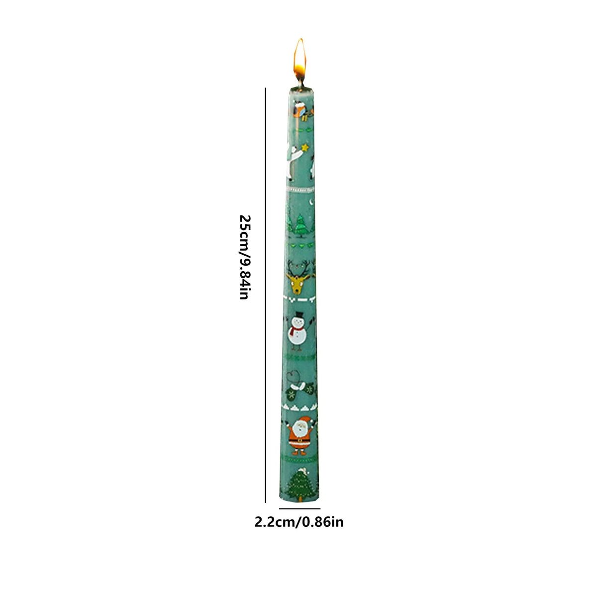 2PCS 10-Inch Christmas Candles – Tall Unscented Xmas Cartoon Candles with Holders, Winter Holiday Table & Home Decor