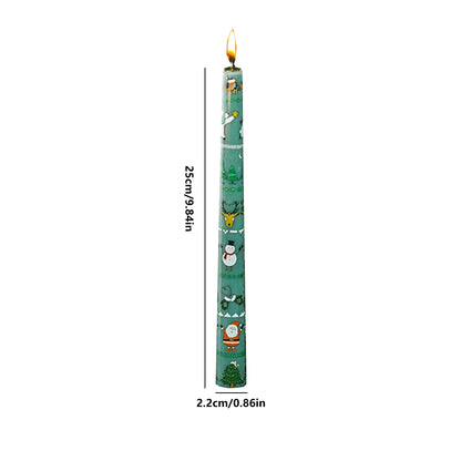 2PCS 10-Inch Christmas Candles – Tall Unscented Xmas Cartoon Candles with Holders, Winter Holiday Table & Home Decor