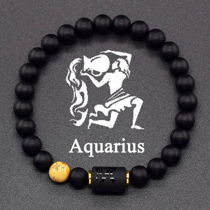 Pulsera de constelación de 12 signos del zodiaco – Brazalete con dije de astrología para hombres y mujeres | Regalo de joyería de amistad Aries, Virgo, Leo y Libra