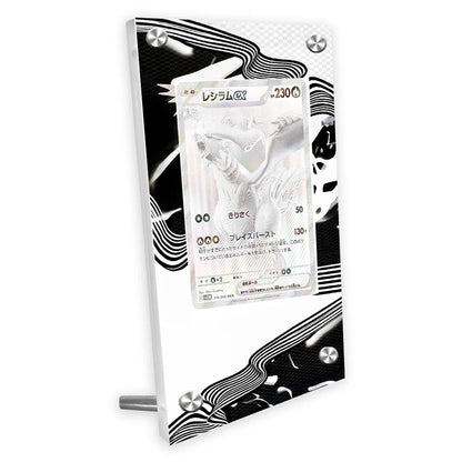 Estuche de exhibición de cartas acrílico Pokémon – Reshiram, Mewtwo, Zekrom, Charizard y soporte protector de cartas de personajes
