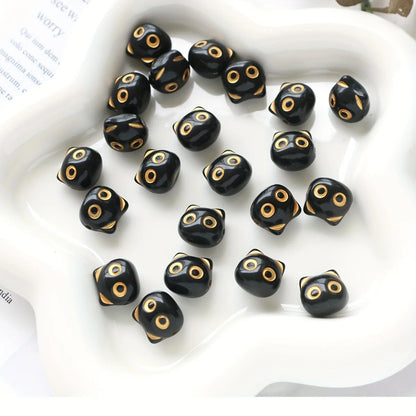 30 perles mignonnes en forme de tête de chat – Adorables perles d'animaux pour la fabrication de bijoux, boucles d'oreilles, colliers, bracelets, porte-clés et créations artisanales