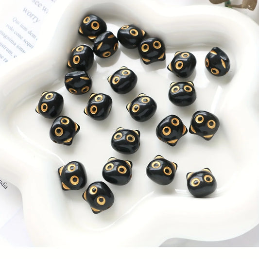 30 Cuentas de Cabeza de Gato – Adorables Cuentas Sueltas de Animales para Hacer Joyas, Pendientes, Collares, Pulseras, Llaveros y Manualidades