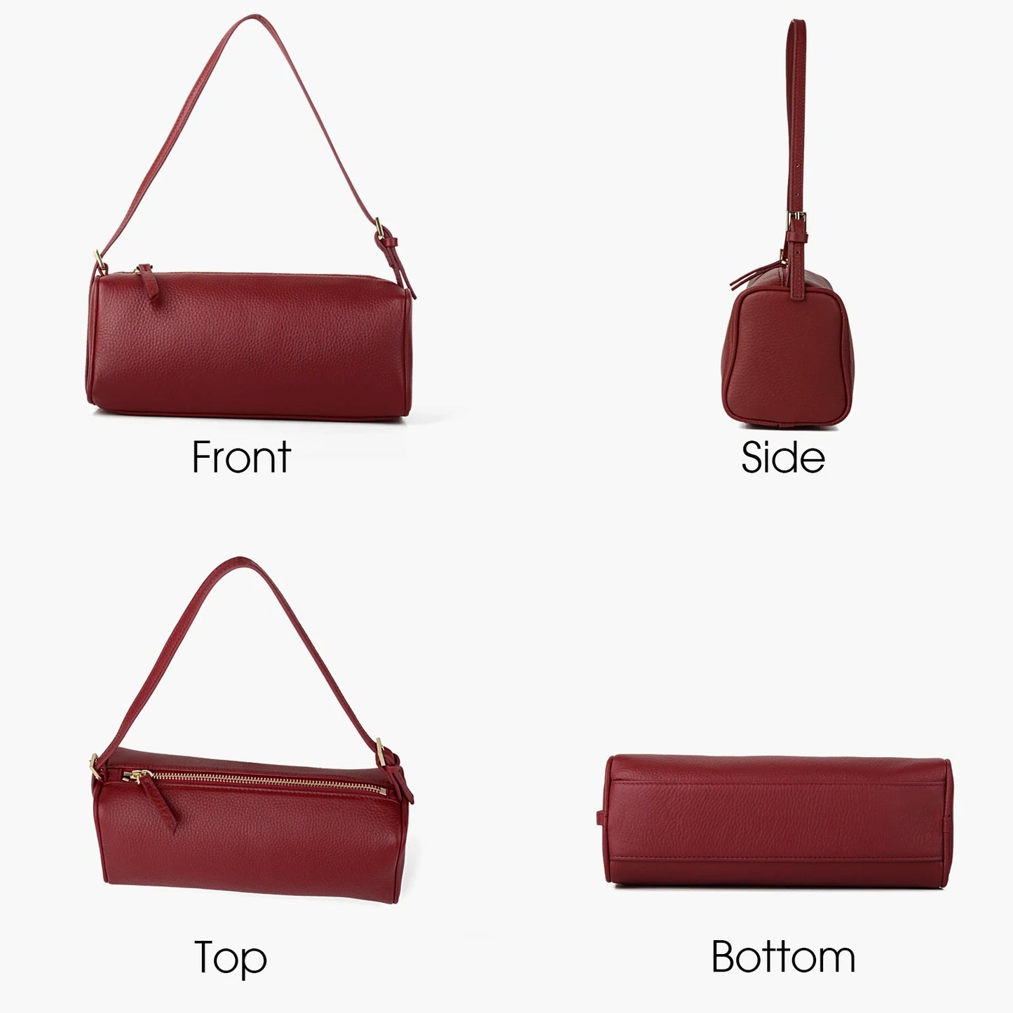 Donna-in Genuine Cowhide Leather Handbag – Women’s Full Grain Leather Top Handle Bag with Shoulder Strap, Luxury Soft Sheepskin Lining, Elegant Vintage Purse for Daily Use, Work & Fashion Styling