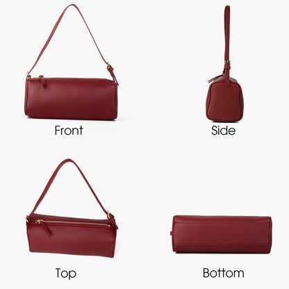 Donna-in Genuine Cowhide Leather Handbag – Women’s Full Grain Leather Top Handle Bag with Shoulder Strap, Luxury Soft Sheepskin Lining, Elegant Vintage Purse for Daily Use, Work & Fashion Styling