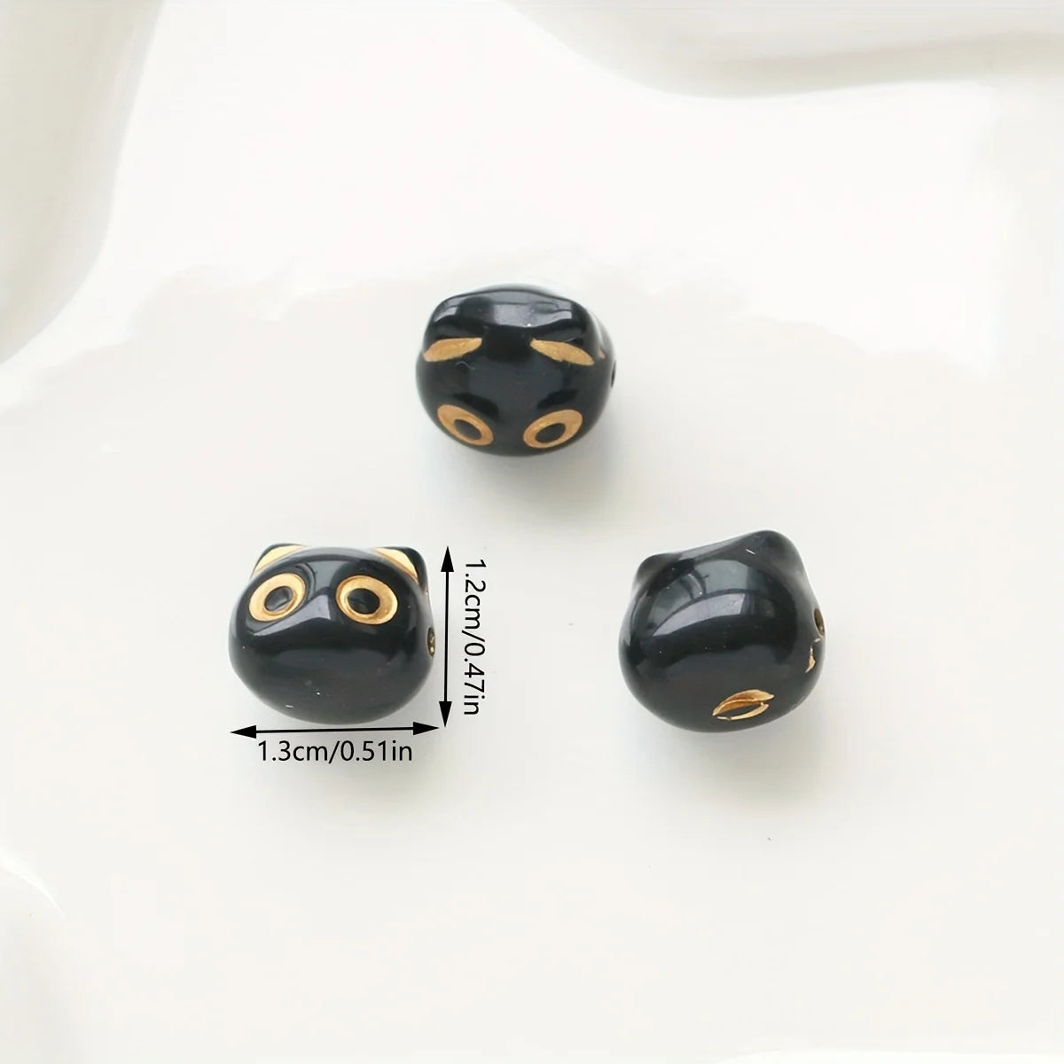 30 perles mignonnes en forme de tête de chat – Adorables perles d'animaux pour la fabrication de bijoux, boucles d'oreilles, colliers, bracelets, porte-clés et créations artisanales