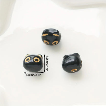 30 perles mignonnes en forme de tête de chat – Adorables perles d'animaux pour la fabrication de bijoux, boucles d'oreilles, colliers, bracelets, porte-clés et créations artisanales