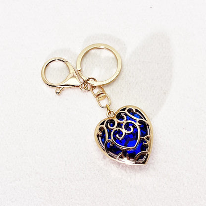 Zelda Heart Container Keychain – Skyward Sword Crystal Heart Pendant Keyring Jewelry Gift for Men & Women
