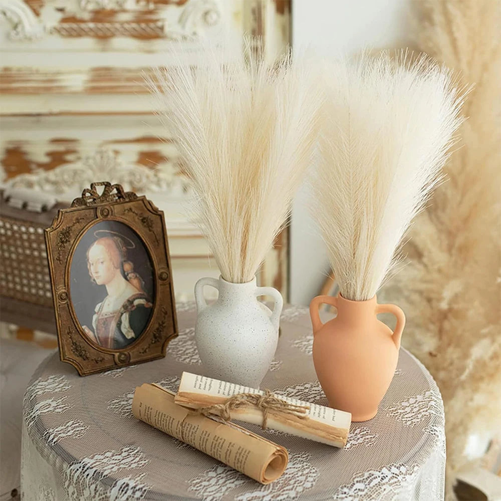 5/10/20pcs Herbe de la Pampa Artificielle – Fleurs de roseau synthétiques moelleuses style bohème pour la décoration de mariage, les arrangements de fête, la décoration intérieure et la conception florale DIY (42cm)