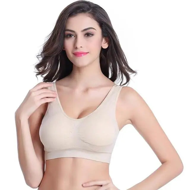 S-7XL Plus Size Wireless Sports Bra – Seamless Non-Wired Adjustable Comfort Bra for Yoga, Fitness & Everyday Wear