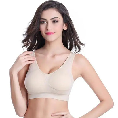 S-7XL Plus Size Wireless Sports Bra – Seamless Non-Wired Adjustable Comfort Bra for Yoga, Fitness & Everyday Wear