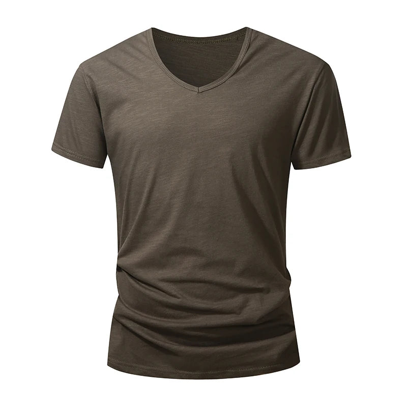 Camiseta 100% algodón para hombre – Suave, manga corta casual, transpirable, top de verano en blanco y negro para uso diario