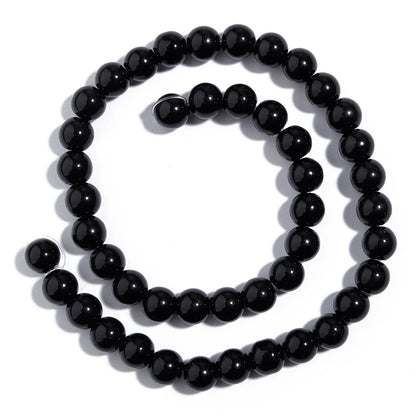 1 brin de perles de verre unies 6/8mm – Perles rondes intercalaires lâches pour la fabrication de bijoux DIY, bracelets faits main, colliers et accessoires d'artisanat