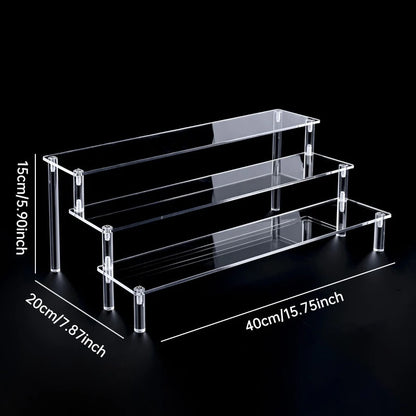 Support d'affichage en acrylique – Présentoir organisateur transparent à 1-5 niveaux pour parfums, poupées, figurines et objets de collection