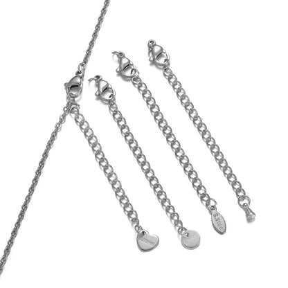 10-Piece Stainless Steel Lobster Clasps with 5cm Extension Chains – Jewelry Connectors for DIY Bracelets & Necklaces