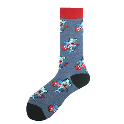 Funny Cotton Novelty Crew Socks – Alien, Planet, Shark, Dinosaur, Skateboard & Math Designs for Men & Women