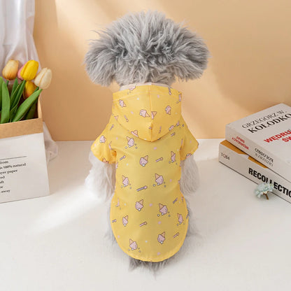 Waterproof Dog Raincoat Summer Short Sleeve Puppy Rain Jacket Outdoor Coat for Bichon, Schnauzer & Small Dogs