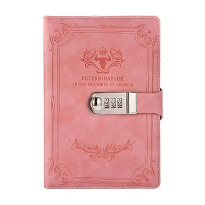 A5 Retro Password Lock Diary – 200-Page Journal Notebook with Secure Lock