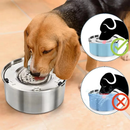 Stainless Steel Dog Water Bowl – Anti-Spill & Anti-Splash Portable Pet Water Feeder with Non-Slip Base for Outdoor Travel