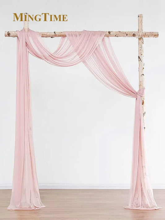 Cortina de tela semitransparente de gasa rosa rubor para arco de boda – 6M/10M para ceremonia y fondos de fiesta