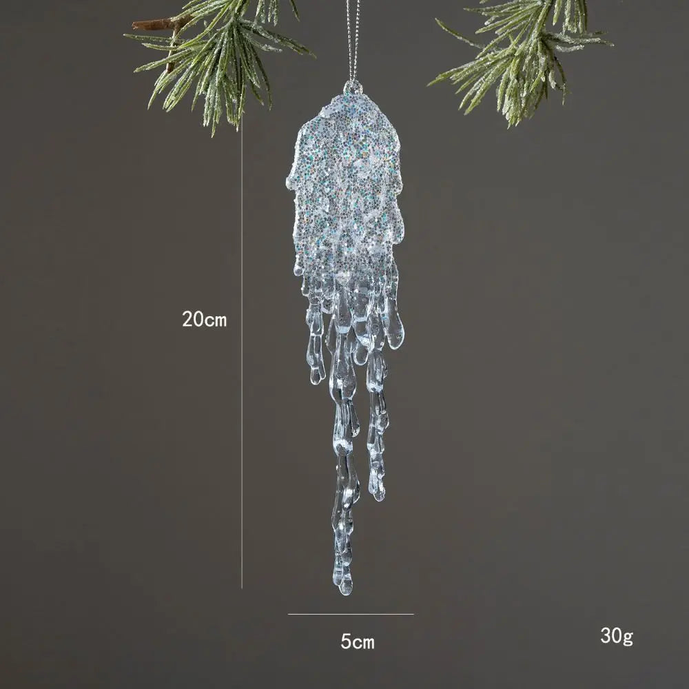 Crystal Clear Acrylic Christmas Tree Ornaments – Glitter Hanging Pendants for Holiday Parties, Xmas Tree & Festive Home Decor