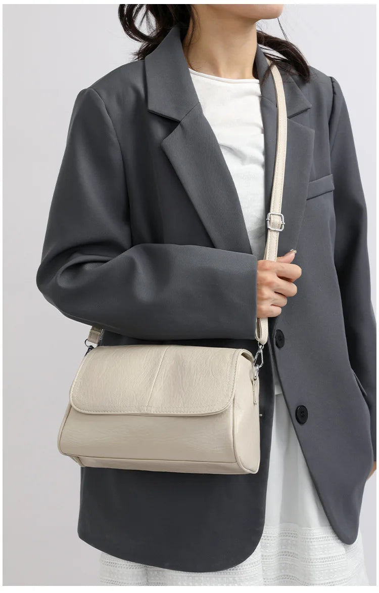Sac bandoulière en cuir ciré huilé rétro – Sac à main texturé vintage avec rabat élégant, bandoulière réglable, sac à main décontracté classique pour femmes et usage quotidien