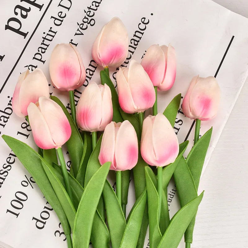 3/5/10/20pcs Real Touch Artificial Tulip Flowers – Realistic Faux Tulip Bouquet for Wedding Decor, Home Decoration, Floral Arrangements & DIY Projects