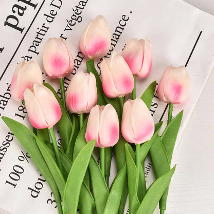 3/5/10/20pcs Real Touch Artificial Tulip Flowers – Realistic Faux Tulip Bouquet for Wedding Decor, Home Decoration, Floral Arrangements & DIY Projects