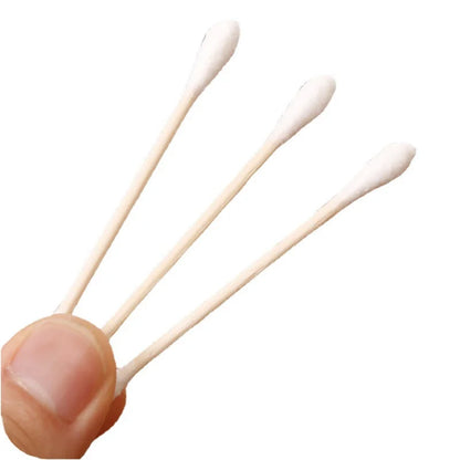 100/500/1000/2000 bastoncillos de algodón de doble punta con palos de madera – para maquillaje, belleza, nariz, oídos y cuidado personal