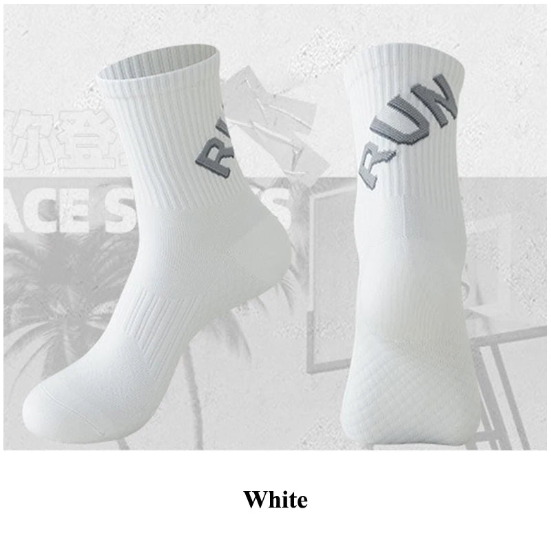 Running Socks for Men & Women – Quick-Dry Middle Tube Crew Socks for Marathon, Cycling & Fitness Training
