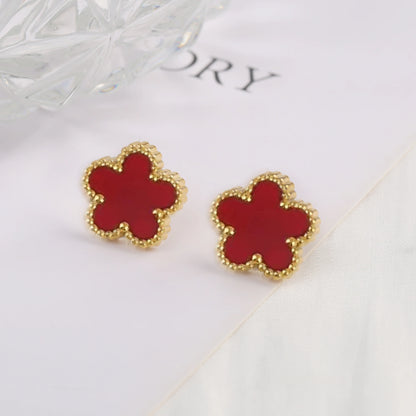 Stainless Steel Five Leaf Flower Clover Bracelet for Women Girls Adjustable Laser Petal Classic Brand Jewelry Gift
