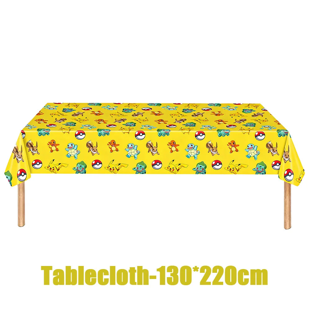 Pokémon Birthday Party Supplies Set – Paper Plates, Cups, Napkins, Tablecloth, Gift Bag Fillers & Guest Favors for Pikachu Party & Baby Shower