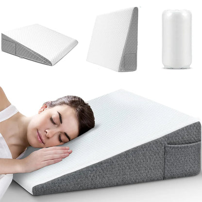Oreiller cale de lit – Oreiller de soutien triangulaire en mousse à mémoire de forme, coussin de positionnement corporel ergonomique pour l'élévation des jambes, le confort de sommeil, le soulagement du ronflement et la relaxation dans la chambre