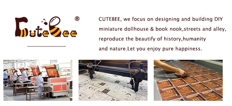 CUTEBEE Kit DIY de Rincón de Libro con Luces LED – Modelo de Estantería en Miniatura de Madera de Búho y Decoración