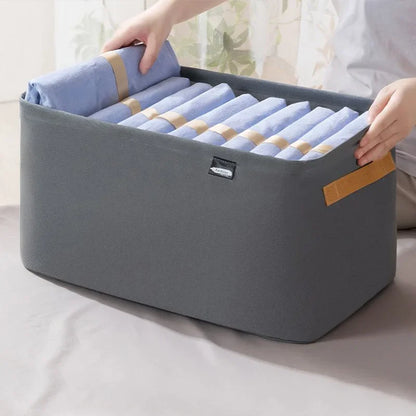 Thickened Clothes Storage Organizer – Foldable Wardrobe Storage Box for Pants, Sweaters, Jeans & Clothing, Drawer Organizer Cabinet Storage Container for Home Organization
