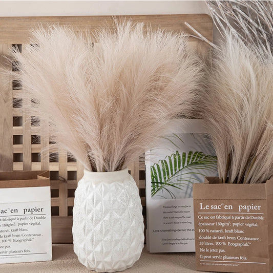 5/10/20 unidades de hierba pampeana artificial – Flores de caña sintéticas esponjosas para decoración de bodas, arreglos de fiestas, decoración del hogar y diseño floral DIY (42cm)