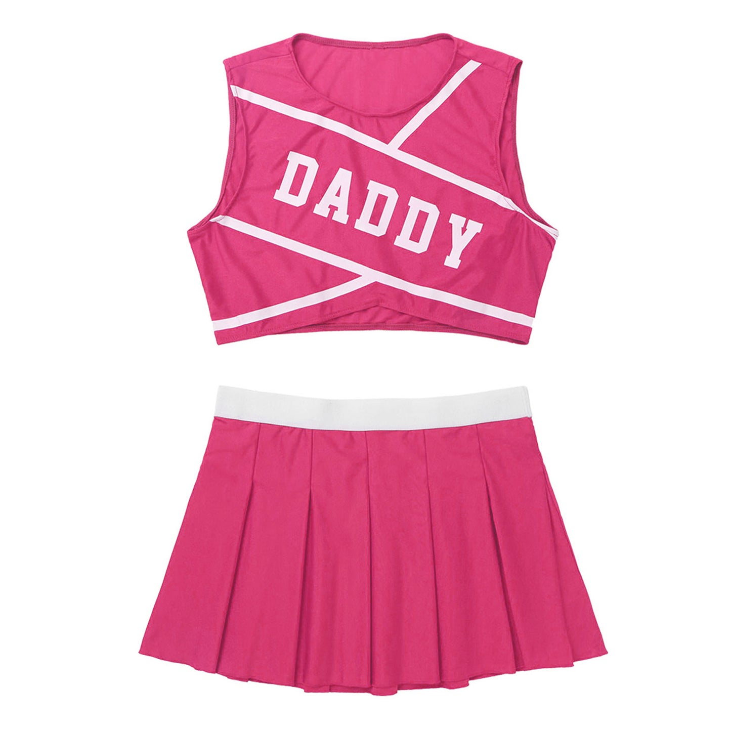 Women’s Cheerleader Cosplay Costume – Uniform Set (Crop Top + Mini Pleated Skirt, Carnival Outfit)