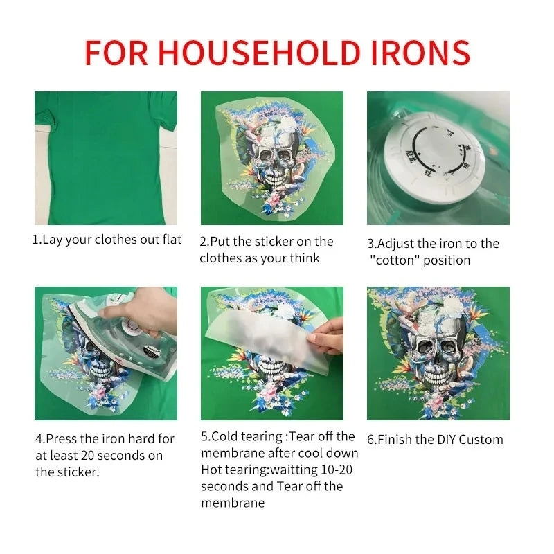 Custom Heat Transfer Stickers – DIY Washable T-Shirt Iron-On Patches | Personalized Photo, Logo & Design DTF Color Vinyl Transfer