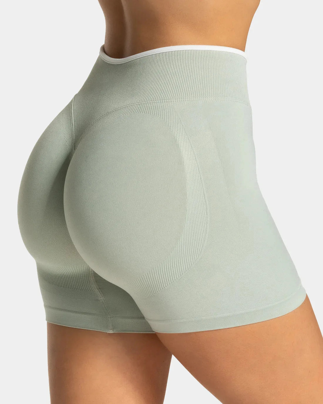 Women’s Seamless Color Block Yoga Shorts High Waist Butt Lifting Gym Workout Running Shorts