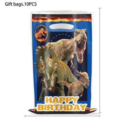 Jurassic Dinosaur Birthday Party Supplies – Dinosaur Fossil-Themed Disposable Plates, Cups & Napkins for Kids' Party Decorations