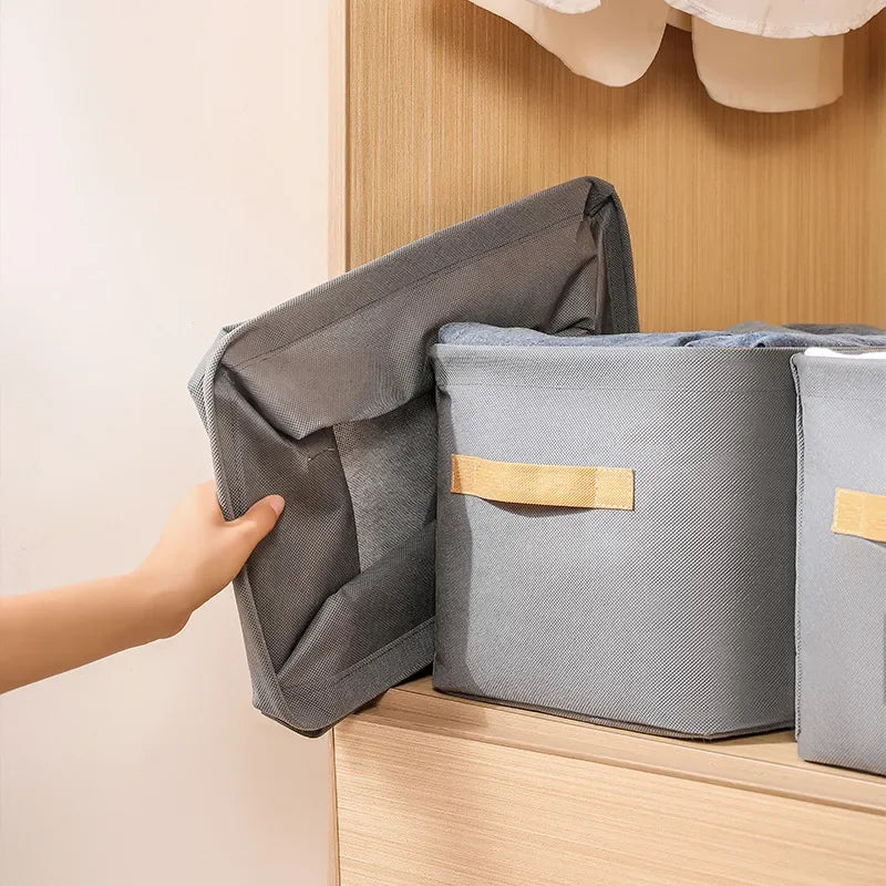 Thickened Clothes Storage Organizer – Foldable Wardrobe Storage Box for Pants, Sweaters, Jeans & Clothing, Drawer Organizer Cabinet Storage Container for Home Organization