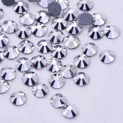Set de diamantes de imitación de fijación en caliente de 1440 piezas – Piedras de cristal brillante de base plana para decoración de uñas, ropa y manualidades