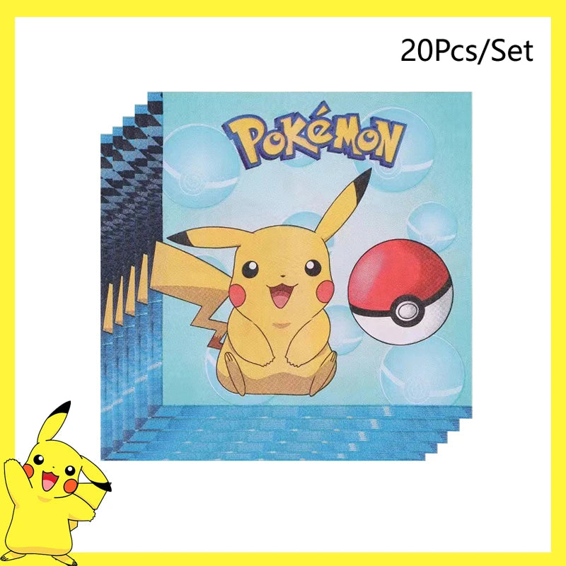 Décorations d'anniversaire Pokémon – Vaisselle Pikachu, Ballons, Décorations de Gâteau et Articles de Fête