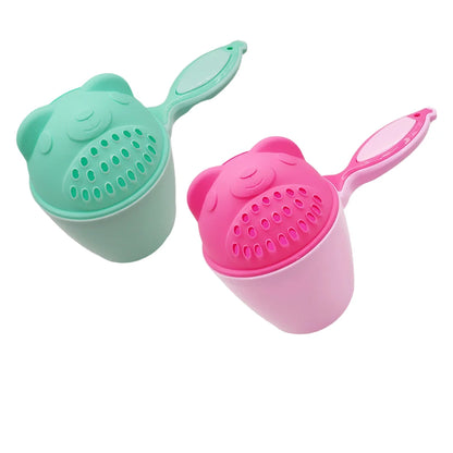 Vaso de enjuague para champú de bebé – Cucharón de agua de baño de oso de dibujos animados para bebés y niños pequeños
